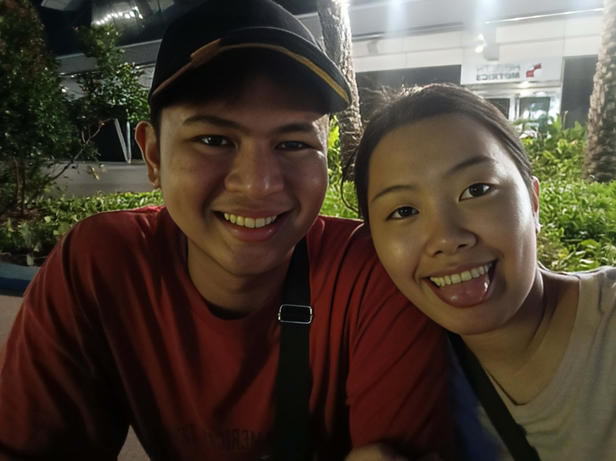 Candid laughing couple photo